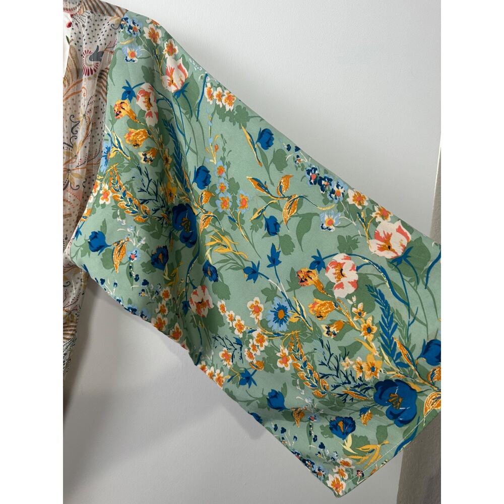 Anthropologie Dani Floral Kimono One size with Belt Maxi length Cardigan A16 - Picture 6 of 8